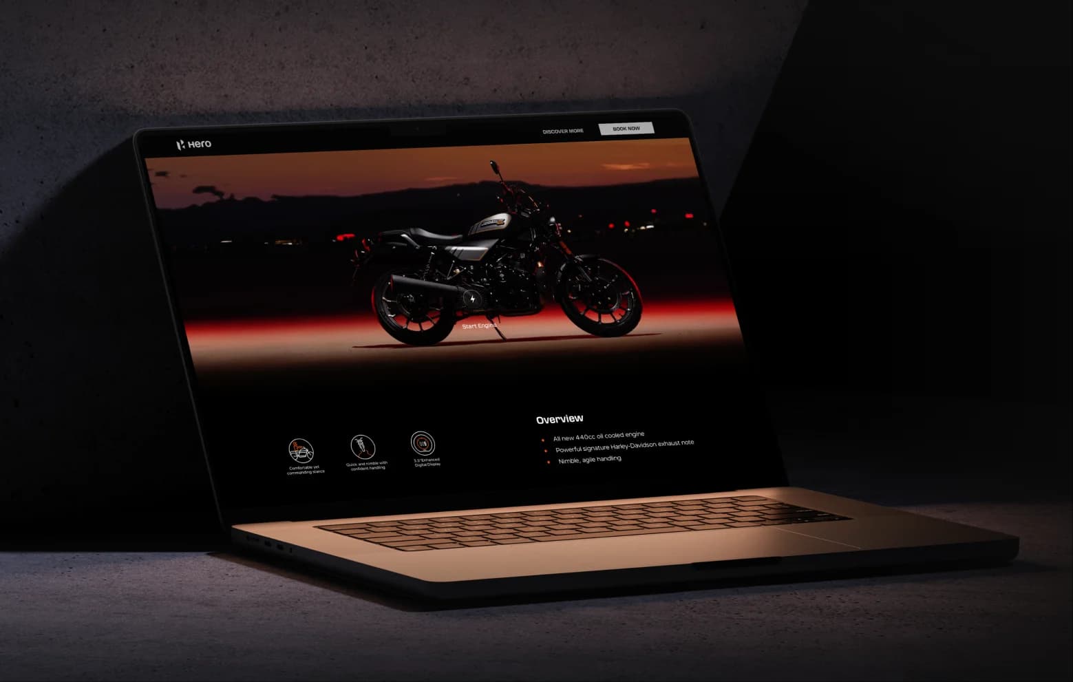 Harley-Davidson X440 website mockup