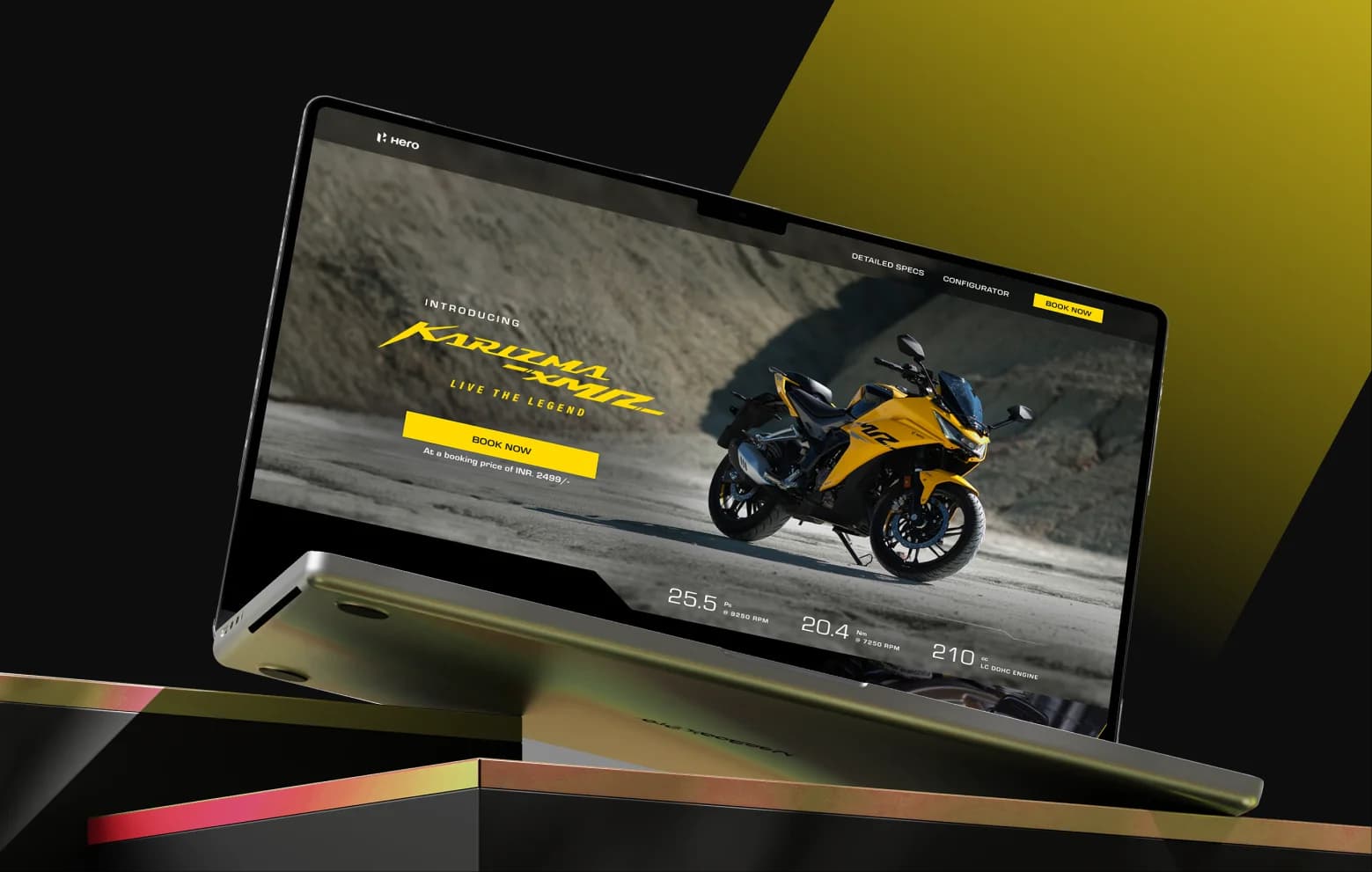 Karizma XMR website mockup